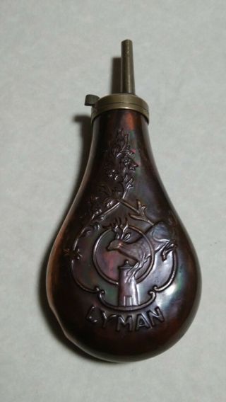 Vintage Lyman Brass Hunting Black Powder Flask