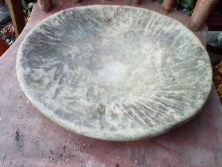 Early Primitive Wooden Treen Charger Plate Patina
