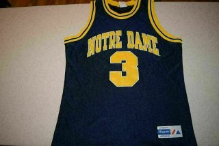 Vtg 90s Notre Dame Irish Basketball Jersey 3 Usa Made Men 