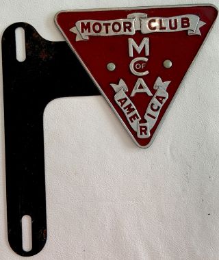 Vintage - Motor Club Of America Licenses Plate Topper - Mca
