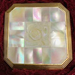 Vintage - Light Mcm Compact,  Mother Of Pearl Inlay,
