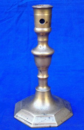 Untouched 17th Century French Bronze Acorn Knopped Socket Candlestick Circa 1660