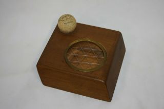 Vintage Titleist George Aiken 1962 Golf Ball Hole In One Walnut Trophy W Ashtray