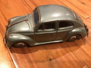 Vintage 60s Tin Friction Vw Volkswagen Beetle Made In Japan Bandai Sign Bug