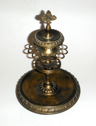 Antique Brass Table Cigar Holder