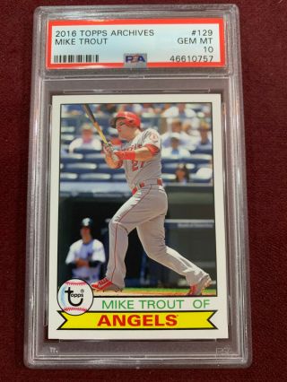 Mike Trout 2016 Topps Archives 1979 Style Psa 10 Gem Mt