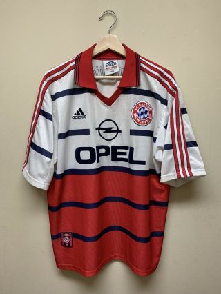 Vintage 90s Fc Bayern Munich Opel Adidas Men’s Large Soccer Jersey Euc Germany