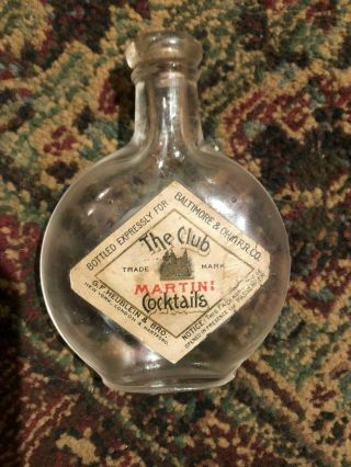 Antique B&o Railroad Small Martini Bottle