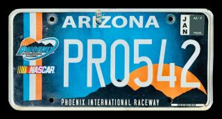Arizona Nascar License Plate " Pro542 " Phoenix International Raceway Racing