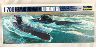 Vintage Hasegawa German Submarine U Boat Vii C Ix C 1/700 Water Line Model Kit