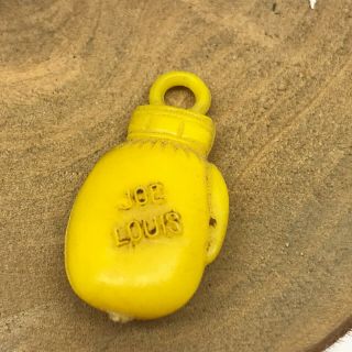 Vintage Yellow Plastic Charm Boxing Glove Joe Louis Premium Prize