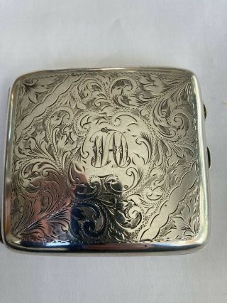 Stunning Solid Silver Cigarette Case Birmingham 1918