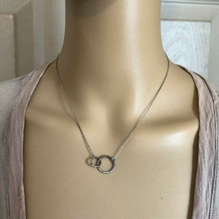 Delicate Minimalist Vintage 925 Sterling Silver Chain Necklace Signed Ati