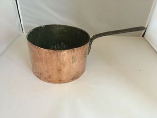 Antique Copper Sauce Pan - Berners - York Hotel - S.  R.  Price London - 7.  5 Inches