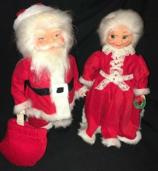 Vintage Dish Soap Bottle Dolls Santa & Mrs Claus Handmade Christmas Figures,  12 "