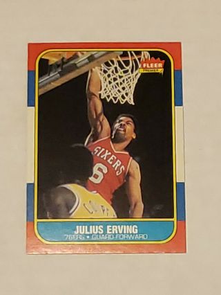 1986 Fleer Julius Erving 31 Basketball Card Centered High End Sharp