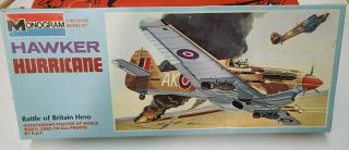 Vintage 1968 Monogram Hawker Hurricane Kit 6802