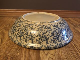 Vintage Roseville Pottery Spongeware Ohio Pasta Bowl 12 Inch Stoneware Rrp Usa