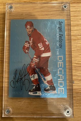 1999 - 00 Be A Player Bap Player Of The Decade Sergei Fedorov Autograph D - 7