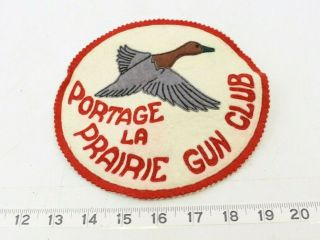 Vintage Portage La Prairie Gun Club Sew On Jacket Patch Hunting Duck - M84