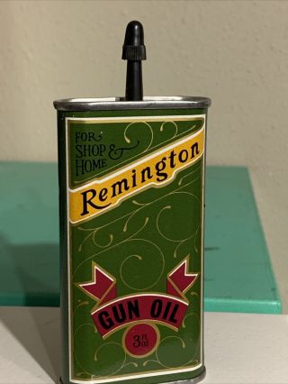 Vintage Remington 3oz.  Metal Gun Oil Handy Oiler Full Can