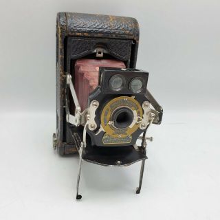 Antique Kodak Eastman No.  1 Folding Pocket Model C Bellows Camera Dual Viewfinder