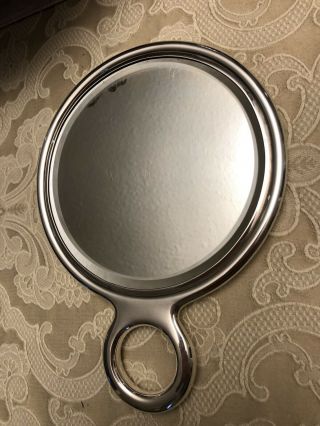 Tiffany & Co Round Sterling Silver Aesthetic Period Hand Mirror - Monogram