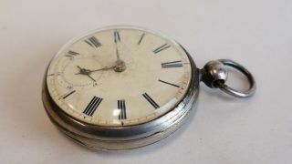 Antique 55mm Solid Silver Case Fusee Pocket Watch
