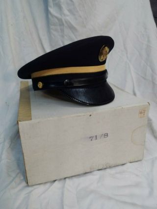Vintage Us Army Cap Bancroft Military Cap Dress Blue Size 7 1/8,  Box