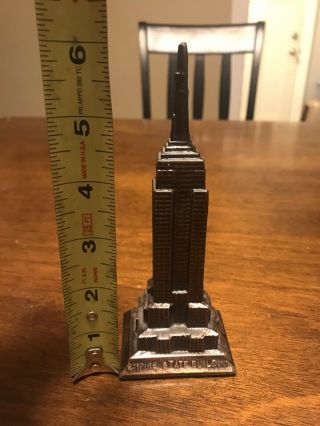 Vintage 6” York City Empire State Building Brass,  Seville,  Made In Usa