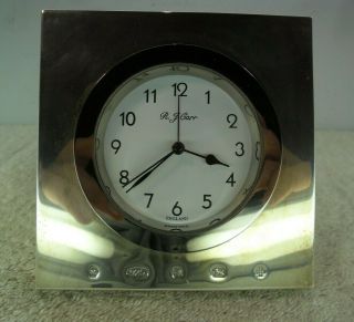 R Carr Solid Silver Mounted Bedside Clock,  Sheffield 2000