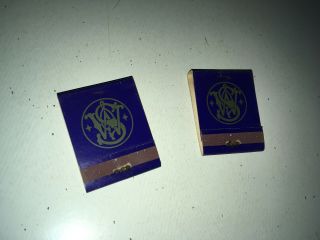 Smith & Wesson Vintage Advertising Matchbooks 1960s S & W Logo Matches Blue