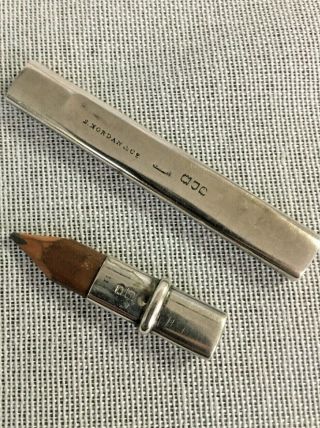 Antique Solid Silver Hallmarked Morden & Co Cased Pencil