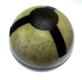 Art Deco Tennis Ball Ashtray By Roanoid Ltd For Roxo C1935 Bakelite Green Black