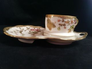 Vintage Shofu China - Butterfly And Flower Pattern Tea/snack Set With Gold Trim