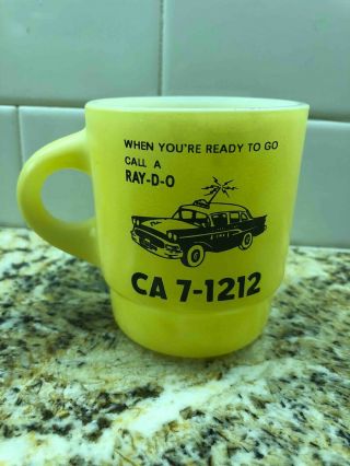 Old Radio Cabs Portland Oregon Stacking Fire King Advertising Coffee Mug