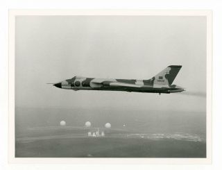 Photograph Avro Vulcan Xm606 Over Fylingdales Giant Voice Flight Waddington 