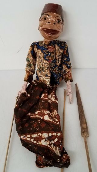Vintage Thai - Indonesian Burmese Wood 22 " Stick Puppet Ut