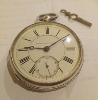 99p Antique Silver Cased Pocket Watch Waltham U.  S.  A 1865