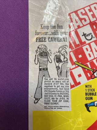 1970 TOPPS Baseball Card Wax Wrapper.  Vintage,  Scarce.  Camera Offer.  Nrmnt 2
