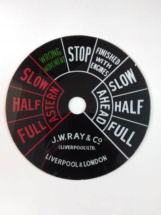 J.  W.  Ray & Co,  Ships Telegraph Glass Dial By Same Co That Made The Titanic Dials.