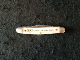 Vintage Kutmaster 3 Blade Pocket Knife Advertising Nk Northrup King Seeds