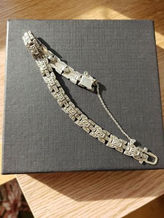 88 Antique Art Deco Silver Marcasite Bracelet Read Descript French
