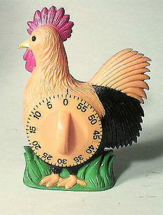 Vintage Plastic Chicken Rooster Kitchen Timer