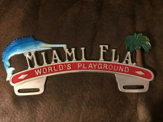 Vintage Miami Florida License Plate Topper