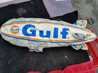 Vintage Inflatable Blow - Up Gulf Gas Blimp 22 " Long