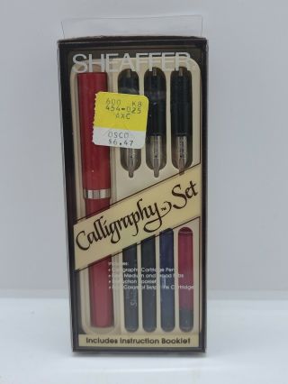 Vintage Sheaffer Calligraphy Set Complete W/ Pen 3 Nibs Booklet