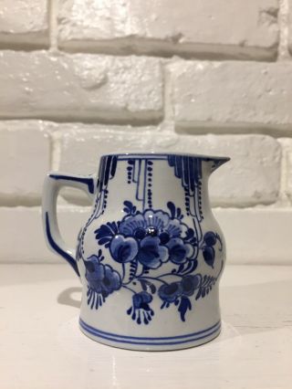 Vintage Royal Delft Porceleyne Fles Hand Painted Creamer