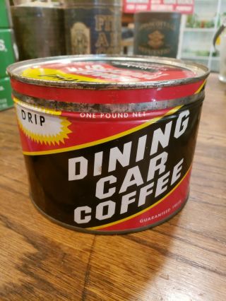 Dining Car Coffee Keywind Tin Can 1 Lb One Pound Vintage Company St.  Louis Mo