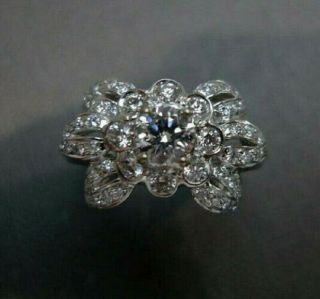 Antique Vintage Engagement & Wedding Ring 2 Ct Round Diamond 14k White Gold Over